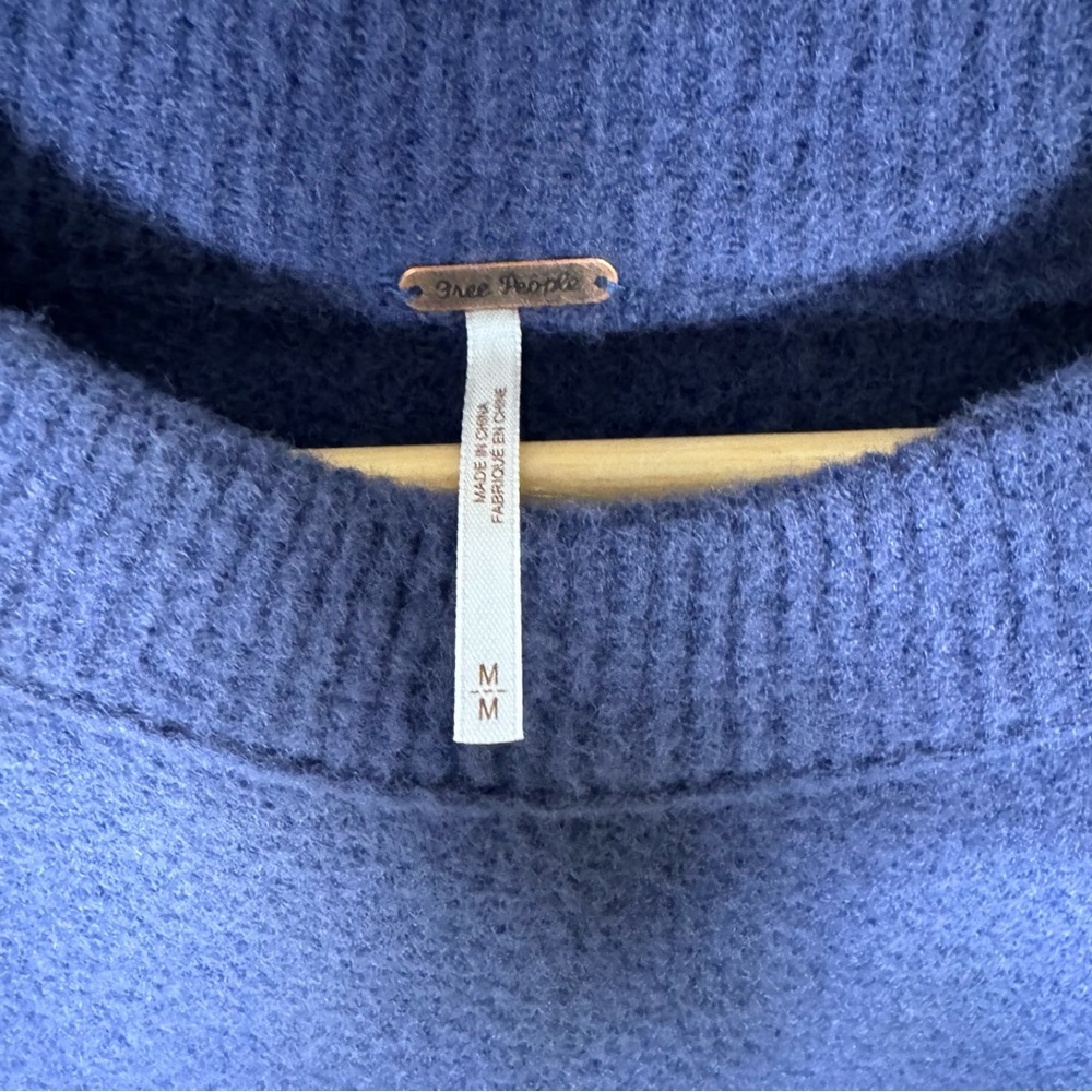 Free People Oversized Knit Sweater Dress in Indigo Blue size Large - Picture 6 of 8